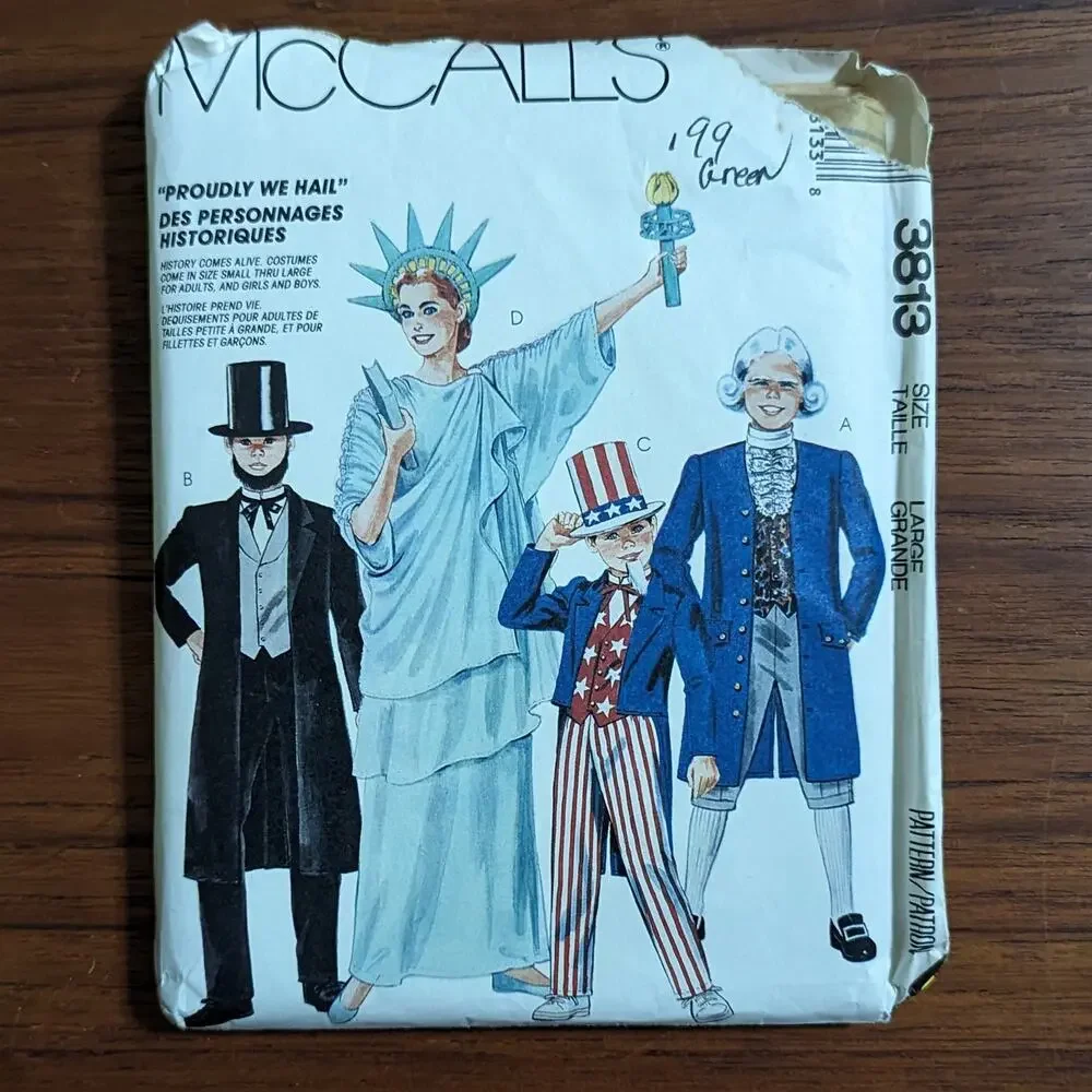 UNCUT Vintage 1988 McCall's Pattern 3813 Costumes Size Large